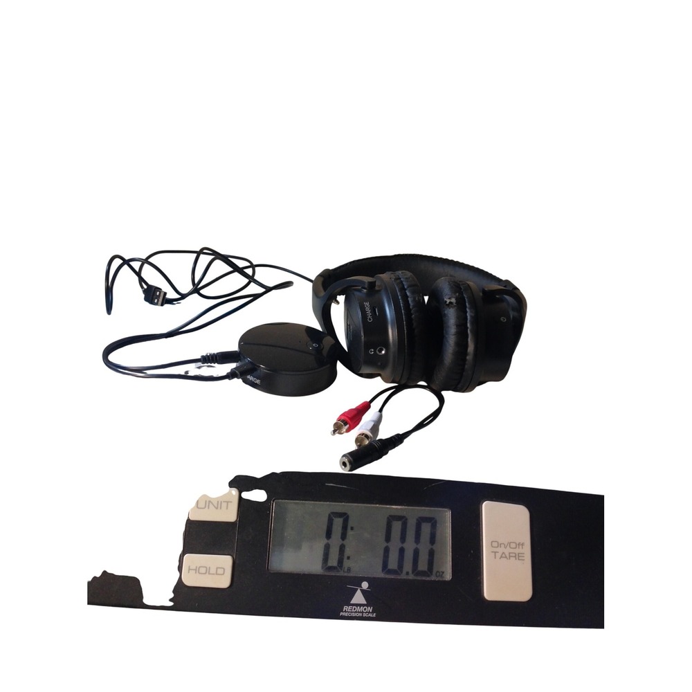 Own Zone Wireless TV Headphones Black Over-Ear System with Transmitter Base